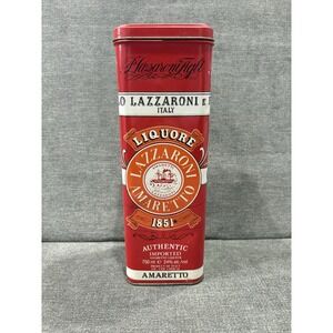 Paolo Lazzaroni Figli Metal Tin Container Amaretto Lazzaroni Empty Container